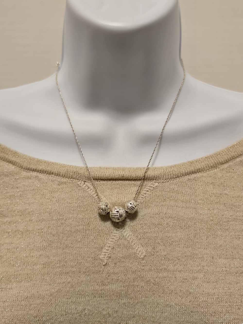 Brighton Silver Triple "Forever Knots" Bead Necklace